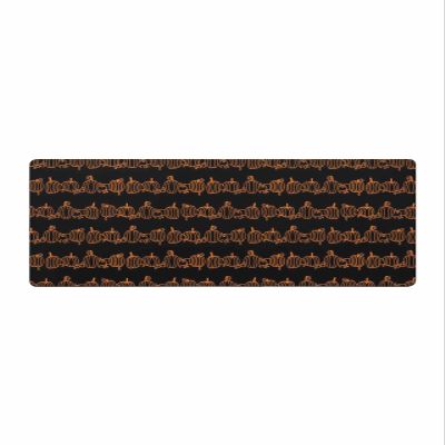 Black Gold Pumpkins Bath Mat for Tub,Non Slip Bathroom Floor Runner Rug Quick Dry & Absorbent Diatomaceous Earth Shower Sink Kitchen Washable Doormat,Thanksgiving Fall Harvest Autumn Festival 20"x63"