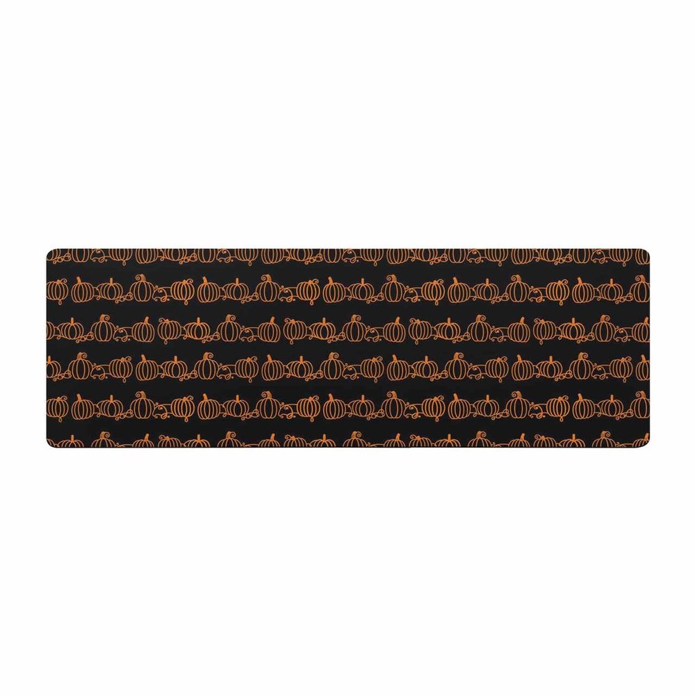 Black Gold Pumpkins Bath Mat for Tub,Non Slip Bathroom Floor Runner Rug Quick Dry & Absorbent Diatomaceous Earth Shower Sink Kitchen Washable Doormat,Thanksgiving Fall Harvest Autumn Festival 20"x63"