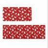 Christmas Elk Bath Mat for Tub,Non Slip Bathroom Floor Runner Rug Quick Dry & Absorbent Diatomaceous Earth Shower Sink Bedroom Kitchen Washable Doormat,Red Xmas Retro Elk Winter Star Tree 18x30+18x48 view 1