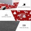 Christmas Elk Bath Mat for Tub,Non Slip Bathroom Floor Runner Rug Quick Dry & Absorbent Diatomaceous Earth Shower Sink Bedroom Kitchen Washable Doormat,Red Xmas Retro Elk Winter Star Tree 18x30+18x48 view 3