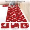 Christmas Elk Bath Mat for Tub,Non Slip Bathroom Floor Runner Rug Quick Dry & Absorbent Diatomaceous Earth Shower Sink Bedroom Kitchen Washable Doormat,Red Xmas Retro Elk Winter Star Tree 18x30+18x48 view 4