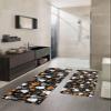 Black Halloween Bath Mat for Tub,Non Slip Bathroom Floor Runner Rug Quick Dry & Absorbent Diatomaceous Earth Shower Sink Kitchen Washable Doormat,Spooky Pumpkin Ghost Skull Cat Horror 20x32+20x47 view 2