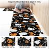 Black Halloween Bath Mat for Tub,Non Slip Bathroom Floor Runner Rug Quick Dry & Absorbent Diatomaceous Earth Shower Sink Kitchen Washable Doormat,Spooky Pumpkin Ghost Skull Cat Horror 20x32+20x47 view 4