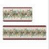 Christmas Bath Mat for Tub,Non Slip Bathroom Floor Runner Rug Quick Dry & Absorbent Diatomaceous Earth Shower Sink Kitchen Washable Doormat,Eucalytus Winter Xmas Pint Tree Branch Berry 24x36+24x71 view 1