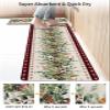 Christmas Bath Mat for Tub,Non Slip Bathroom Floor Runner Rug Quick Dry & Absorbent Diatomaceous Earth Shower Sink Kitchen Washable Doormat,Eucalytus Winter Xmas Pint Tree Branch Berry 24x36+24x71 view 4