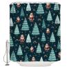 Double Love Christmas Bathroom Curtain 72 Inch Shower Curtain with Hooks, Waterproof Polyester Bath Curtain Washable Bathtub Curtain Santa Winter Snowflake Xmas Pine Tree 48''x 72'' view 3