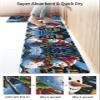 Christmas Bath Mat for Tub,Non Slip Bathroom Floor Runner Rug Quick Dry & Absorbent Diatomaceous Earth Shower Sink Bedroom Kitchen Washable Doormat,Winter Snowman Farm House Bird Berry 18x30+18x60 view 4