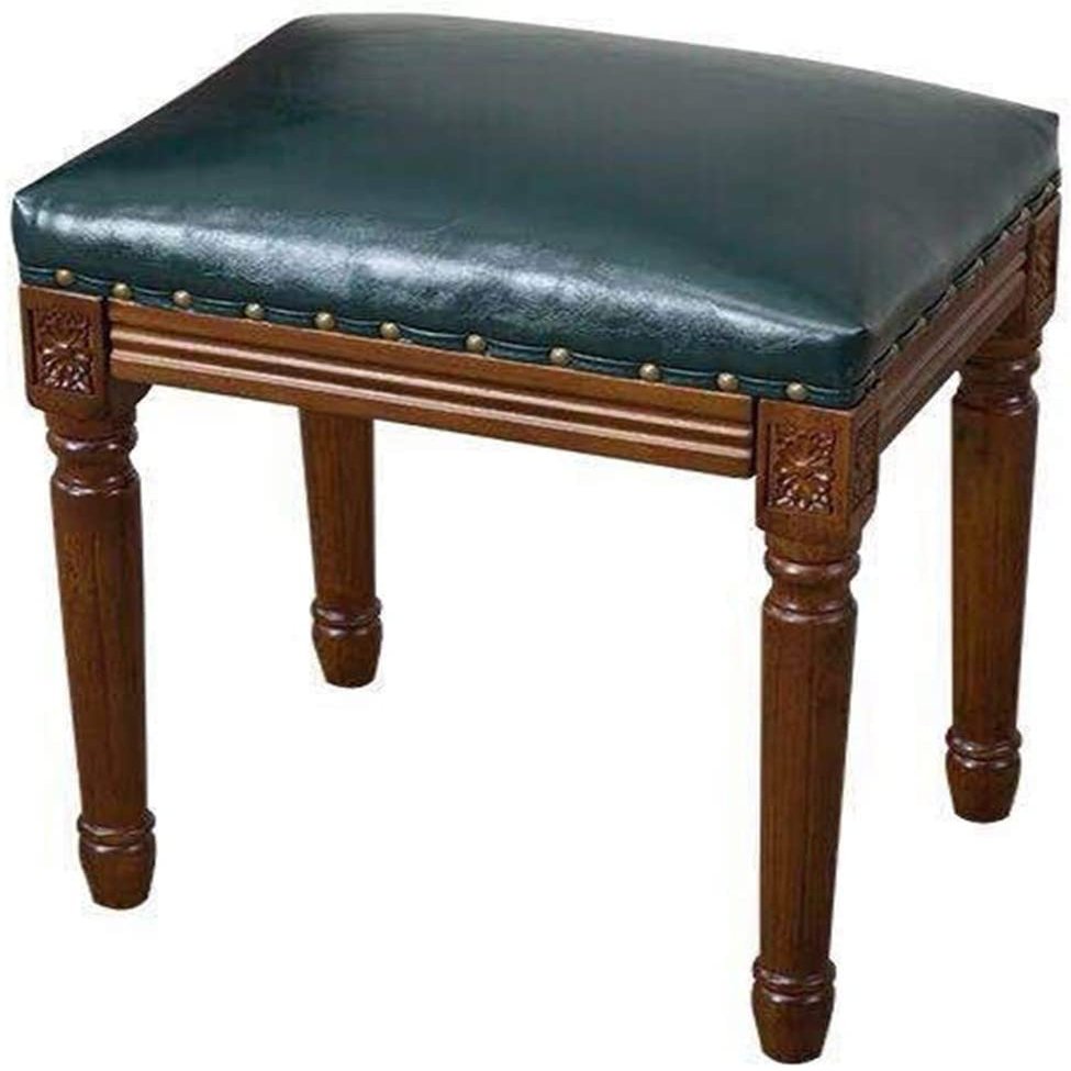 BABYCE Vanity Stool Shoe Bench Living Room Bedroom Makeup Dressing Seat with Solid Wood, Classical Padded Cushioned Bench, Capacity 130kg, 403047 cm (Color : Green)