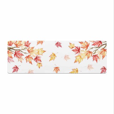Fall Leaves Bath Mat for Tub,Non Slip Bathroom Floor Runner Rug Quick Dry & Absorbent Diatomaceous Earth Shower Sink Bedroom Kitchen Washable Doormat,Happy Thanksgiving Harvest Autumn White 20"x63"