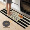Thanksgiving Bath Mat for Tub,Non Slip Bathroom Floor Runner Rug Quick Dry & Absorbent Diatomaceous Earth Shower Sink Bedroom Kitchen Washable Doormat,Boho Polka Dot Pumpkin Black Stripes 20"x63" view 4