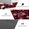 Christmas Snowflake Bath Mat for Tub,Non Slip Bathroom Floor Runner Rug Quick Dry & Absorbent Diatomaceous Earth Shower Sink Kitchen Washable Doormat,Red Black Rustic Buffalo Plaid Winter 20"x63" view 3