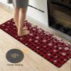 Christmas Snowflake Bath Mat for Tub,Non Slip Bathroom Floor Runner Rug Quick Dry & Absorbent Diatomaceous Earth Shower Sink Kitchen Washable Doormat,Red Black Rustic Buffalo Plaid Winter 20"x63" view 4