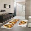 Fall Pumpkins Squirrel Bath Mat for Tub,Non Slip Bathroom Floor Runner Rug Quick Dry & Absorbent Diatomaceous Earth Shower Sink Kitchen Doormat,Thanksgiving Autumn Sunflower Leaves 20x32+20x47 view 2