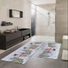 Blue Snowman Bath Mat for Tub,Non Slip Bathroom Floor Runner Rug Quick Dry & Absorbent Diatomaceous Earth Shower Sink Bedroom Kitchen Washable Doormat,Gradient Christmas Gold Snowflake 24x36+24x71 view 2