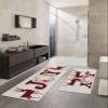 Joy Christmas Elk Bath Mat for Tub,Non Slip Bathroom Floor Runner Rug Quick Dry & Absorbent Diatomaceous Earth Shower Sink Kitchen Doormat,Rustic Pine Branch Poinsettia Wreath Plaid 18x30+18x48 view 2