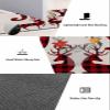 Joy Christmas Elk Bath Mat for Tub,Non Slip Bathroom Floor Runner Rug Quick Dry & Absorbent Diatomaceous Earth Shower Sink Kitchen Doormat,Rustic Pine Branch Poinsettia Wreath Plaid 18x30+18x48 view 3