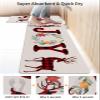 Joy Christmas Elk Bath Mat for Tub,Non Slip Bathroom Floor Runner Rug Quick Dry & Absorbent Diatomaceous Earth Shower Sink Kitchen Doormat,Rustic Pine Branch Poinsettia Wreath Plaid 18x30+18x48 view 4