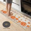 Autumn Pumpkin Bath Mat for Tub,Non Slip Bathroom Floor Runner Rug Quick Dry & Absorbent Diatomaceous Earth Shower Sink Bedroom Kitchen Washable Doormat,Thanksgiving Fall Maple Leaves Burlap 18"x47" view 4
