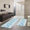 Blue Snowflake Bath Mat for Tub,Non Slip Bathroom Floor Runner Rug Quick Dry & Absorbent Diatomaceous Earth Shower Sink Bedroom Kitchen Washable Doormat,Merry Christmas Winter Snow Holiday 18x30+18x48 view 2