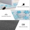 Blue Snowflake Bath Mat for Tub,Non Slip Bathroom Floor Runner Rug Quick Dry & Absorbent Diatomaceous Earth Shower Sink Bedroom Kitchen Washable Doormat,Merry Christmas Winter Snow Holiday 18x30+18x48 view 3
