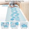 Blue Snowflake Bath Mat for Tub,Non Slip Bathroom Floor Runner Rug Quick Dry & Absorbent Diatomaceous Earth Shower Sink Bedroom Kitchen Washable Doormat,Merry Christmas Winter Snow Holiday 18x30+18x48 view 4