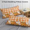BOBOWUNY Pumpkin Pillow Covers King Size 2 Pack, Thanksgiving Sunflower Buffalo Orange Soft Bed Throw Pillowcases Breathable Cooling Long Lumbar Body Pillow Sham Cover for Bed Sofa 20x36 view 3