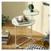 Etlegor Round End Table, Side Table Accent Table Bedroom Nightstand Creative Bedside Table Metal Small Coffee Table for Living Room Couch Table (Color : White, Size : 40x27x55cm) view 1