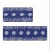 Navy Blue Snowflakes Bath Mat for Tub,Non Slip Bathroom Floor Runner Rug Quick Dry & Absorbent Diatomaceous Earth Shower Sink Kitchen Washable Doormat,Christmas Winter Snow Pine Leaves 24x36+24x71 view 1