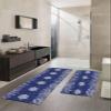 Navy Blue Snowflakes Bath Mat for Tub,Non Slip Bathroom Floor Runner Rug Quick Dry & Absorbent Diatomaceous Earth Shower Sink Kitchen Washable Doormat,Christmas Winter Snow Pine Leaves 24x36+24x71 view 2