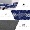 Navy Blue Snowflakes Bath Mat for Tub,Non Slip Bathroom Floor Runner Rug Quick Dry & Absorbent Diatomaceous Earth Shower Sink Kitchen Washable Doormat,Christmas Winter Snow Pine Leaves 24x36+24x71 view 3