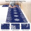 Navy Blue Snowflakes Bath Mat for Tub,Non Slip Bathroom Floor Runner Rug Quick Dry & Absorbent Diatomaceous Earth Shower Sink Kitchen Washable Doormat,Christmas Winter Snow Pine Leaves 24x36+24x71 view 4