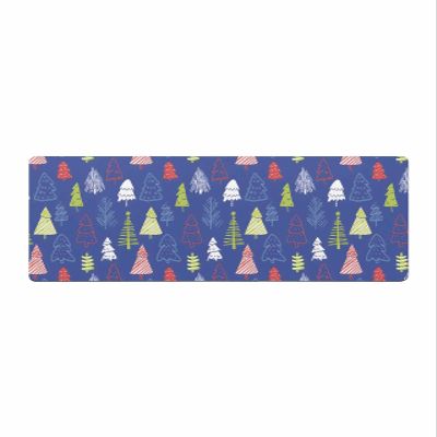 Blue Christmas Tree Bath Mat for Tub,Non Slip Bathroom Floor Runner Rug Quick Dry & Absorbent Diatomaceous Earth Shower Sink Bedroom Kitchen Washable Doormat,Colorful Xmas Winter Holiday 24"x71"