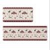 Christmas Bath Mat for Tub,Non Slip Bathroom Floor Runner Rug Quick Dry & Absorbent Diatomaceous Earth Shower Sink Kitchen Washable Doormat,Farmhouse Reindeer Snowflake Rustic Checkered 18x30+18x48 view 1