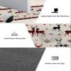 Christmas Bath Mat for Tub,Non Slip Bathroom Floor Runner Rug Quick Dry & Absorbent Diatomaceous Earth Shower Sink Kitchen Washable Doormat,Farmhouse Reindeer Snowflake Rustic Checkered 18x30+18x48 view 3