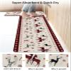 Christmas Bath Mat for Tub,Non Slip Bathroom Floor Runner Rug Quick Dry & Absorbent Diatomaceous Earth Shower Sink Kitchen Washable Doormat,Farmhouse Reindeer Snowflake Rustic Checkered 18x30+18x48 view 4