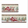 Farmhouse Snowman Bath Mat for Tub,Non Slip Bathroom Floor Runner Rug Quick Dry & Absorbent Diatomaceous Earth Shower Sink Bedroom Kitchen Washable Doormat,Christmas Red Truck Gnomes Plaid 20x32+20x63 view 1