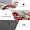 Farmhouse Snowman Bath Mat for Tub,Non Slip Bathroom Floor Runner Rug Quick Dry & Absorbent Diatomaceous Earth Shower Sink Bedroom Kitchen Washable Doormat,Christmas Red Truck Gnomes Plaid 20x32+20x63 view 3
