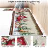 Farmhouse Snowman Bath Mat for Tub,Non Slip Bathroom Floor Runner Rug Quick Dry & Absorbent Diatomaceous Earth Shower Sink Bedroom Kitchen Washable Doormat,Christmas Red Truck Gnomes Plaid 20x32+20x63 view 4