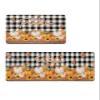 Thanksgiving Pumpkin Bath Mat for Tub,Non Slip Bathroom Floor Runner Rug Quick Dry & Absorbent Diatomaceous Earth Shower Sink Bedroom Kitchen Washable Doormat,Buffalo Plaid Black Sunflower 18x30+18x48 view 1