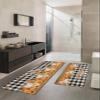 Thanksgiving Pumpkin Bath Mat for Tub,Non Slip Bathroom Floor Runner Rug Quick Dry & Absorbent Diatomaceous Earth Shower Sink Bedroom Kitchen Washable Doormat,Buffalo Plaid Black Sunflower 18x30+18x48 view 2