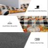 Thanksgiving Pumpkin Bath Mat for Tub,Non Slip Bathroom Floor Runner Rug Quick Dry & Absorbent Diatomaceous Earth Shower Sink Bedroom Kitchen Washable Doormat,Buffalo Plaid Black Sunflower 18x30+18x48 view 3