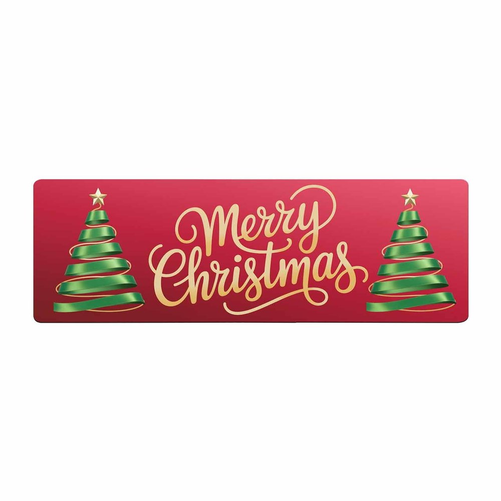 Christmas Bath Mat for Tub,Non Slip Bathroom Floor Runner Rug Quick Dry & Absorbent Diatomaceous Earth Shower Sink Bedroom Kitchen Washable Doormat,Green Xmas Tree Red Winter Star Holiday 18"x47"
