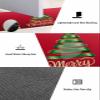 Christmas Bath Mat for Tub,Non Slip Bathroom Floor Runner Rug Quick Dry & Absorbent Diatomaceous Earth Shower Sink Bedroom Kitchen Washable Doormat,Green Xmas Tree Red Winter Star Holiday 18"x47" view 4