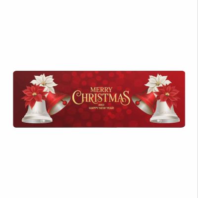 Christmas Bath Mat for Tub,Non Slip Bathroom Floor Runner Rug Quick Dry & Absorbent Diatomaceous Earth Shower Sink Kitchen Washable Doormat,Red Poinsettia Bells Xmas Winter Holiday White 16"x47"