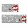 Christmas Snowman Bath Mat for Tub,Non Slip Bathroom Floor Runner Rug Quick Dry & Absorbent Diatomaceous Earth Shower Sink Bedroom Kitchen Washable Doormat,Winter Red Snowflake Grey 18x30+18x60 view 1