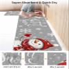 Christmas Snowman Bath Mat for Tub,Non Slip Bathroom Floor Runner Rug Quick Dry & Absorbent Diatomaceous Earth Shower Sink Bedroom Kitchen Washable Doormat,Winter Red Snowflake Grey 18x30+18x60 view 4