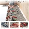 Christmas Bath Mat for Tub,Non Slip Bathroom Floor Runner Rug Quick Dry & Absorbent Diatomaceous Earth Shower Sink Kitchen Washable Doormat,Shabby Chic Farmhouse Snowman Winter Snowflake 24x36+24x71 view 4