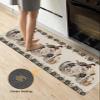Farmhouse Thanksgiving Bath Mat for Tub,Non Slip Bathroom Floor Runner Rug Quick Dry & Absorbent Diatomaceous Earth Shower Sink Kitchen Washable Doormat,European Pumpkins Gold Floral Leaf 20"x47" view 4