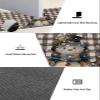 Buffalo Plaid Snowman Bath Mat for Tub,Non Slip Bathroom Floor Runner Rug Quick Dry & Absorbent Diatomaceous Earth Shower Sink Bedroom Kitchen Washable Doormat,Christmas Snowflake Grey Lattice 20"x47" view 3