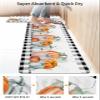Thanksgiving Pumpkin Bath Mat for Tub,Non Slip Bathroom Floor Runner Rug Quick Dry & Absorbent Diatomaceous Earth Shower Sink Kitchen Washable Doormat,Fall Eucalyptus Buffalo Plaid Check 24x36+24x71 view 4
